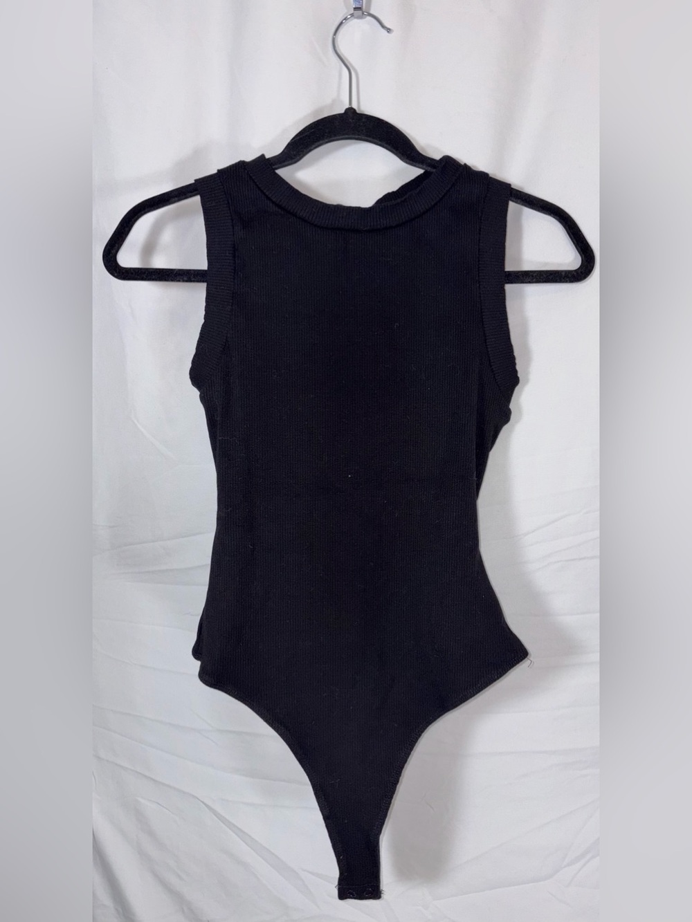 naked wardrobe Black Ribbed Sleeveless One-Piece Bodysuit - Picture 2 of 7